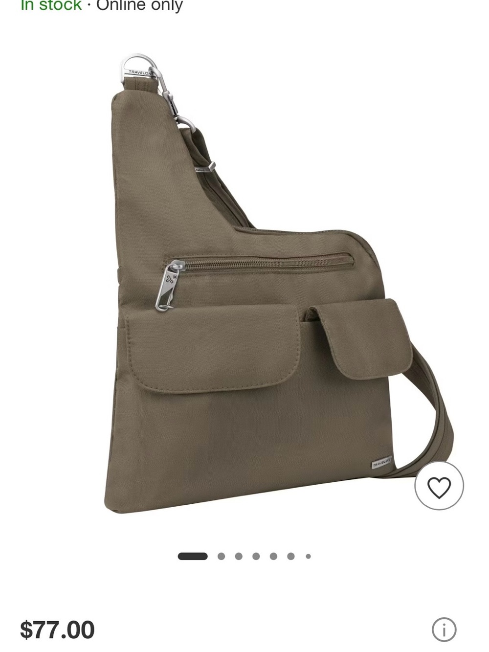Like New Travelon Anti-Theft Classic Crossbody Bag - Brown Gray - Picture 6 of 11